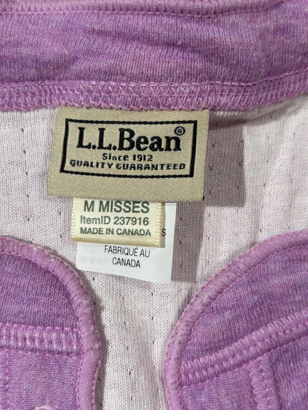 L.L. Bean Women’s Purple Union Suit